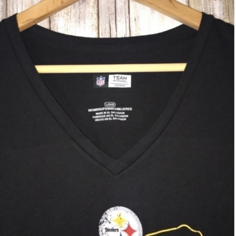 NFL Pittsburgh Steelers Steel City Black Tee Women’s Large - Picture 4 of 4